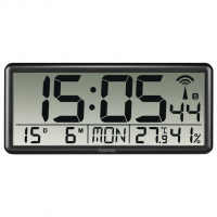 Hama Jumbo, digitální nástěnné hodiny, řízené rádiovým signálem, černé - DOSTUPNÉ OD 26.9.2023