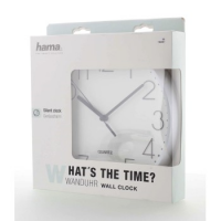 Hama PG-220, nástěnné hodiny, průměr 22 cm, tichý chod, bílé