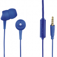 Hama sluchátka s mikrofonem Basic4Phone, špunty, modrá