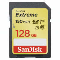 SanDisk Extreme 128 GB SDXC MC150 MB/s, UHS-I, Class 10, U3, V30