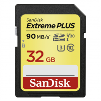 SanDisk Extreme Plus 32 GB SDHC Memory Card,  90 MB/s, UHS-I, Class 10, U3, V30, NÁHRADA 121591