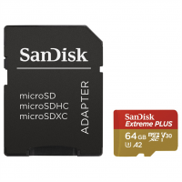 SanDisk Extreme Plus micro SDXC 64 GB 170 MB/s A2 C10 V30  UHS-I U3, adapter, NÁHRADA 214500