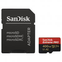 SanDisk Extreme Pro microSDXC 400 GB  170 MB/s A2 C10 V30 UHS-I U3, adapte, NÁHRADA 214506