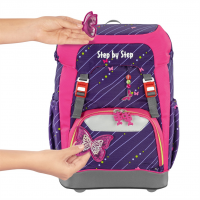 Školní batoh pro prvňáčky – 5dílný set, Step by Step GRADE Třpytivý motýl, AGR