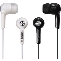Hama sluchátka Basic4Music, silikonové špunty | bílá, černá