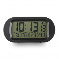 Hama Everyday, digitální budík, s datumem, teplotou a vlhkostí, vč. baterií, černý