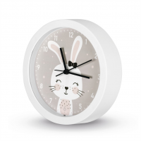 Hama Lovely Bunny, dětské stolní hodiny s funkcí buzení, průměr 16 cm, tichý chod