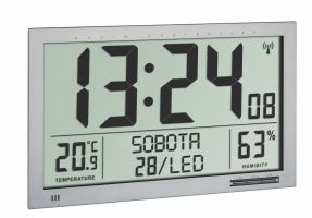 TFA 60.4517.54 - Nástěnné DCF hodiny s teploměrem a vlhkoměrem - velikost XL
