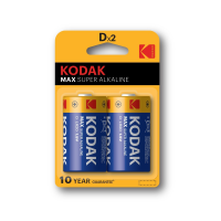 Kodak baterie MAX alkalická, D, 2 ks, blistr
