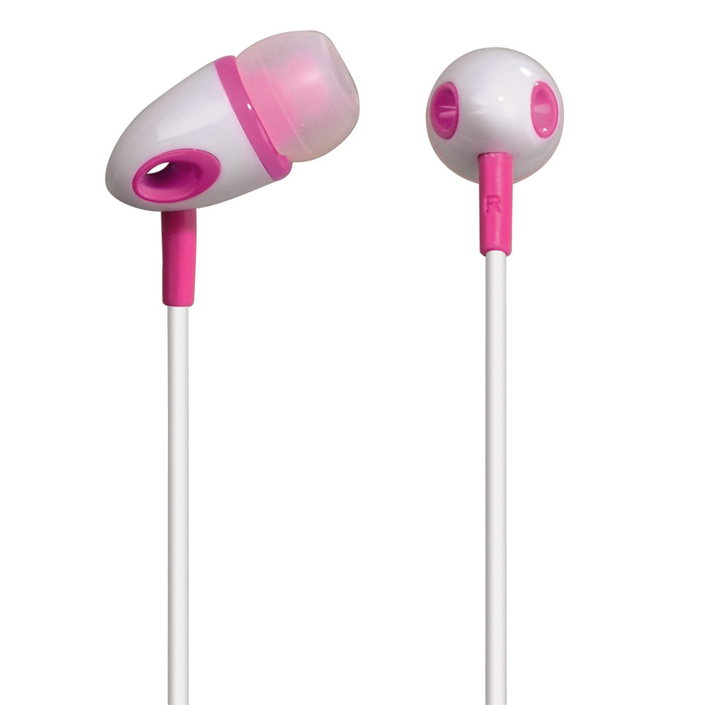 Hama sluchátka ME-296, silikonové špunty, bílá/růžová