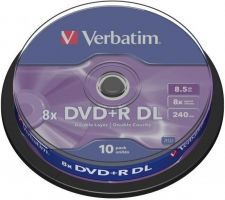Verbatim DVD+R DL 8,5GB 8x, cakebox, 10ks