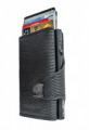 Wallet Click &amp; Slide Coin Pocket - leather Black Lizzard