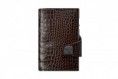 Wallet Click & Slide - leather Croco Brown TRU VIRTU